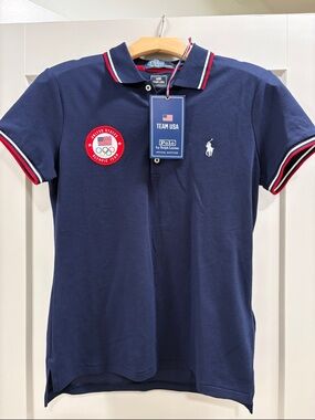 Polo Ralph Lauren Olympic Team Navy Polo Shirt!! Fabulous—NWT—Size Medium